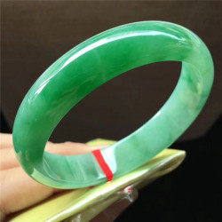 天然緬甸翡翠老坑陽綠手鐲玉手鐲水潤細膩緬甸翡翠滿綠玉鐲子正圈
