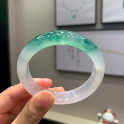 新品高端翡翠玉手鐲冰種陽綠天然緬甸翡翠A貨翡翠手鐲少女款送禮