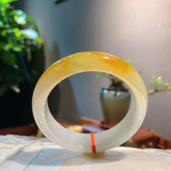 翡翠手鐲黃翡翠手鐲玉石冰種正品平安鐲貴妃鐲老坑翡翠雞油黃送禮