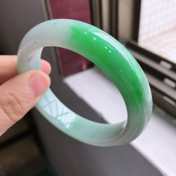 天然A貨緬甸冰糯種底飄正陽綠色翡翠手鐲子女平安鐲高端收藏級別