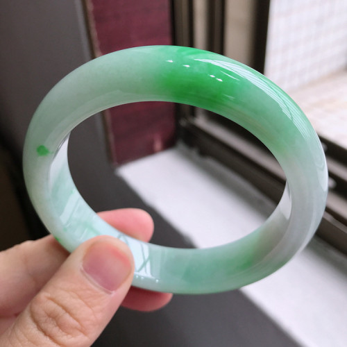天然A貨緬甸冰糯種底飄正陽綠色翡翠手鐲子女平安鐲高端收藏級別