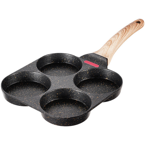 三四鋼® 四孔漢堡鍋煎餅不沾鍋煎鍋 家用廚房感溫早餐鍋煎蛋鍋