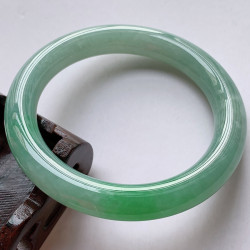 天然正品老坑緬甸翡翠玉鐲子女款飄陽綠圓條冰糯種玉手鐲a貨旺夫