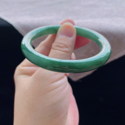 緬甸天然A貨翡翠手鐲滿綠色圓條翡翠玉手鐲小細條叮噹鐲女款送禮