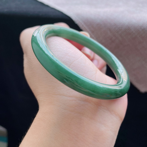 緬甸天然A貨翡翠手鐲滿綠色圓條翡翠玉手鐲小細條叮噹鐲女款送禮