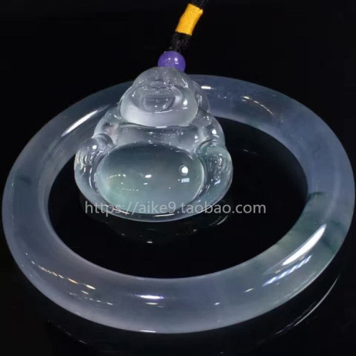 冰種飄花陽綠翡翠手鐲緬甸天然a貨玻璃種吊墜圓條玉手鐲子少女款