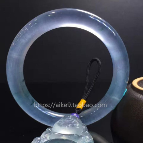 冰種飄花陽綠翡翠手鐲緬甸天然a貨玻璃種吊墜圓條玉手鐲子少女款