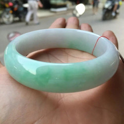 天然緬甸老坑翡翠玉手鐲飄綠正圈貴妃圓條陽綠冰種玉鐲子玉石女款