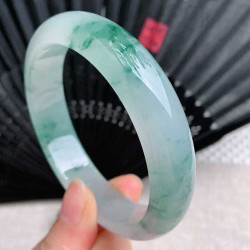 天然緬甸老坑翡翠玉手鐲翡翠玉石手鐲冰糯種飄花玉鐲子送媽媽老婆