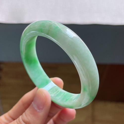 翡翠陽綠鐲子緬甸老坑正圓冰種飄綠貴妃送禮品蘋果綠冰糯種玉手鐲