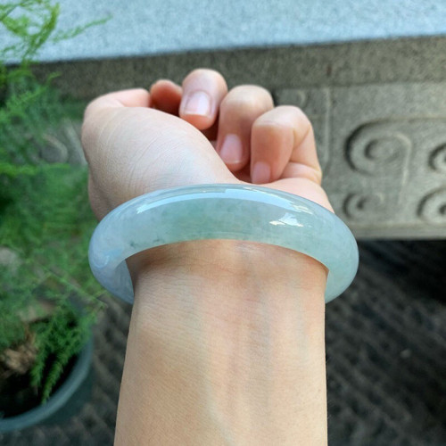 女士翡翠手鐲女款冰糯種晴綠正圈玉手鐲天然緬甸翡翠手鐲子送閨蜜
