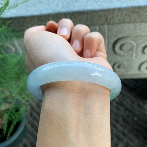 女士翡翠手鐲女款冰糯種晴綠正圈玉手鐲天然緬甸翡翠手鐲子送閨蜜