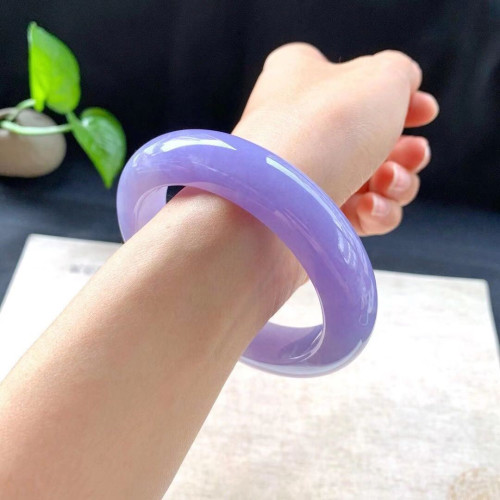 天然緬甸老坑冰糯種冰種A貨翡翠手鐲女款翡翠玉手鐲冰紫羅蘭玉石