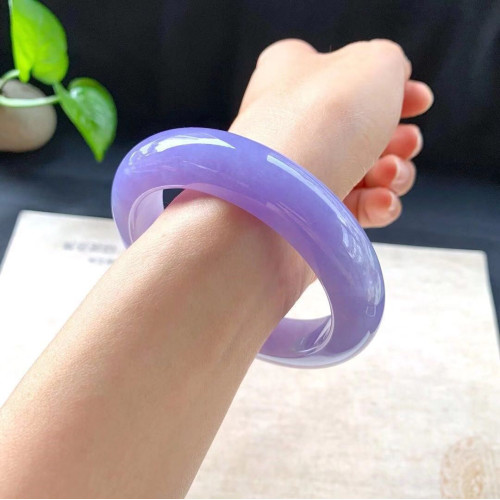 天然緬甸老坑冰糯種冰種A貨翡翠手鐲女款翡翠玉手鐲冰紫羅蘭玉石