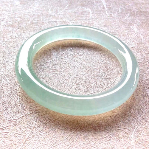 天然A貨老坑緬甸翡翠手鐲紫羅蘭陽綠冰種飄花貴妃圓條玉鐲子女款