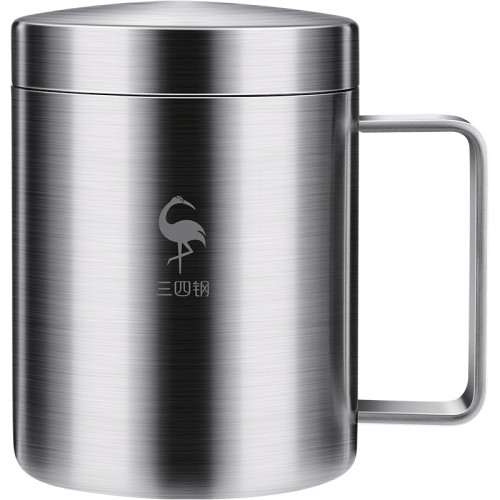 三四鋼®內層316L不鏽鋼杯帶蓋水杯兒童杯雙層中空防燙耐摔馬克杯