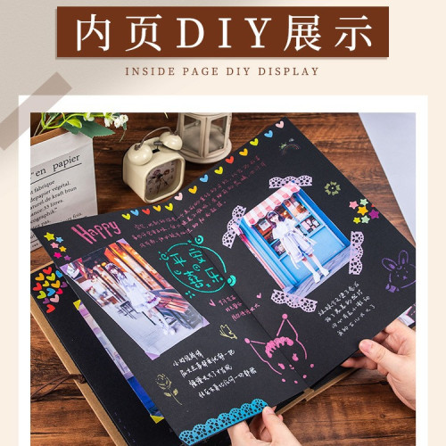 手工diy風琴折頁本材料包套裝空白折曡寶寶情侶記錄畢業相冊批髮