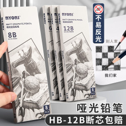 尼奧尼啞光鉛筆六角杆美術專用速寫軟中硬碳繪畫畫筆素描炭筆套裝