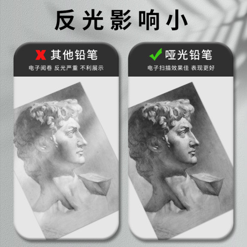 尼奧尼啞光鉛筆六角杆美術專用速寫軟中硬碳繪畫畫筆素描炭筆套裝