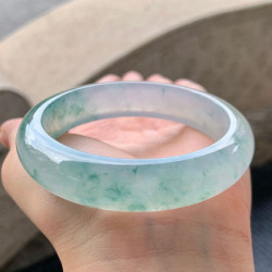 天然緬甸翡翠手鐲老坑a貨玉石冰種飄花正圈翡翠手鐲女士送禮時尚