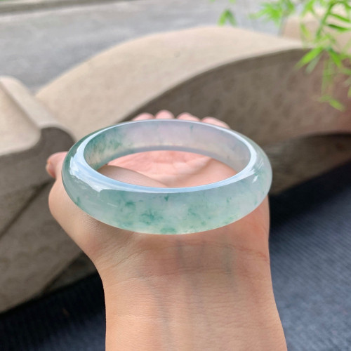 天然緬甸翡翠手鐲老坑a貨玉石冰種飄花正圈翡翠手鐲女士送禮時尚
