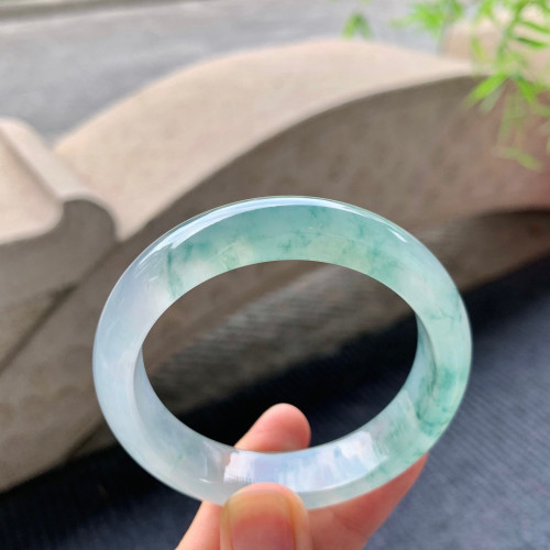 天然緬甸翡翠手鐲老坑a貨玉石冰種飄花正圈翡翠手鐲女士送禮時尚