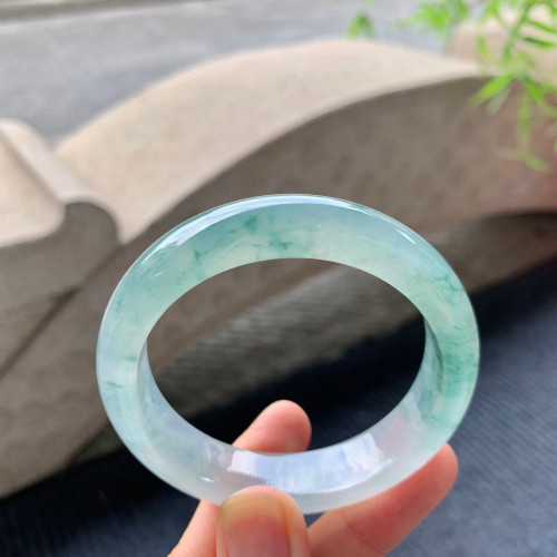 天然緬甸翡翠手鐲老坑a貨玉石冰種飄花正圈翡翠手鐲女士送禮時尚