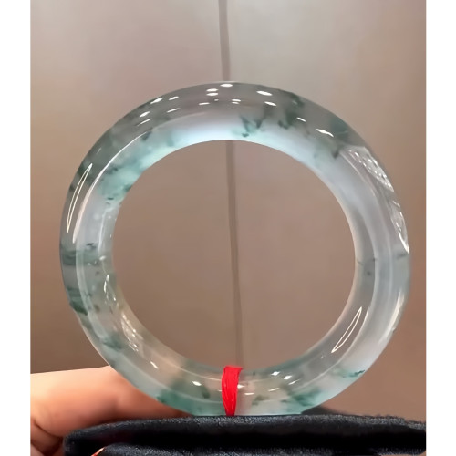 緬甸冰種翡翠飄花圓條翡翠玉鐲子晴水玻璃種手鐲処理女款高端送禮