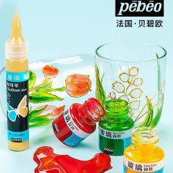 貝碧歐愛飾玻璃顔料免烤防水繪畫用品矽質塑料工具金屬珠光勾線筆