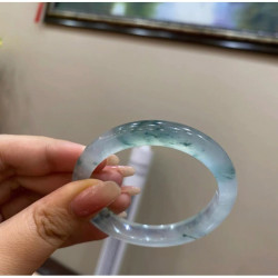 緬甸老坑玉石冰種翡翠玉手鐲子飄花藍水老坑種細條正圈晴水玻璃種
