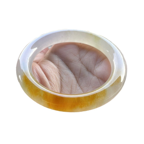 天然緬甸老坑翡翠手鐲冰種黃翡圓條正圈玉鐲子翡翠手鐲送禮玉手鐲