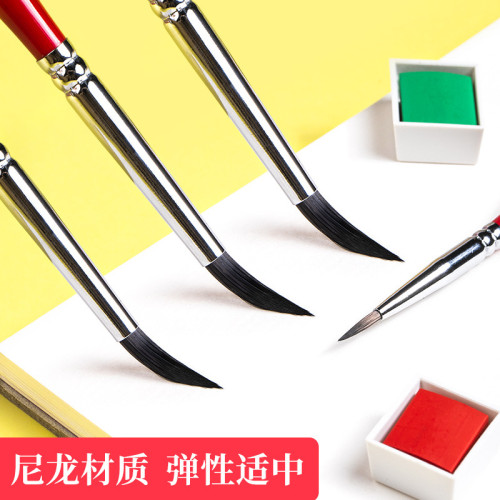 水彩勾線筆紅色三角杆丙烯油畫國畫描線手繪全套毛筆水粉描邊工筆