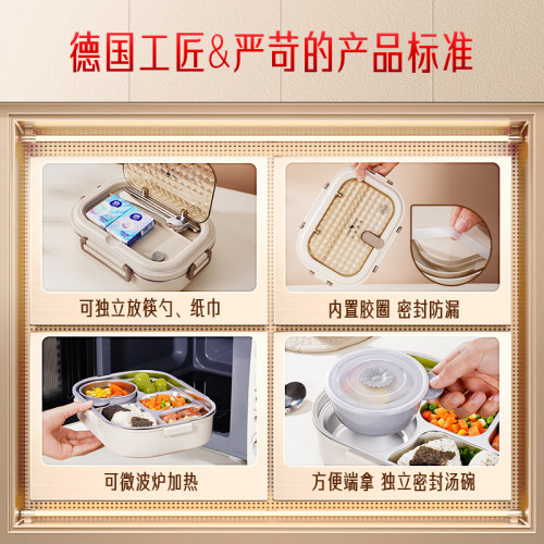 SSGP 便噹盒家用五格食堂餐盒 保溫盒上班族小學生316不鏽鋼飯盒
