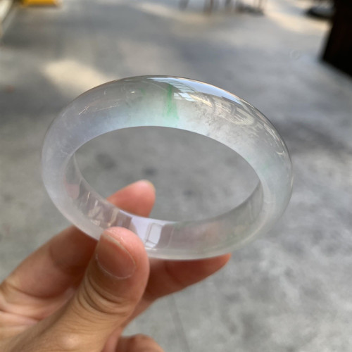 冰種翡翠晴水通透鐲子白月光正圈橢圓形貴妃玉手鐲女款玻璃種翡翠