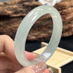 翡翠玉手鐲送禮物淺果綠老坑女冰種單色淺綠天然緬甸翡翠手鐲晴水
