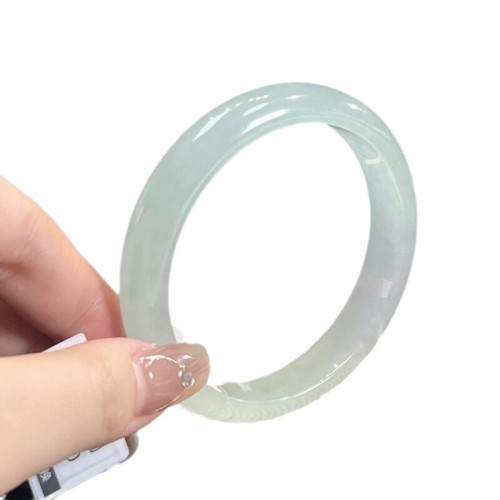 翡翠玉手鐲送禮物淺果綠老坑女冰種單色淺綠天然緬甸翡翠手鐲晴水