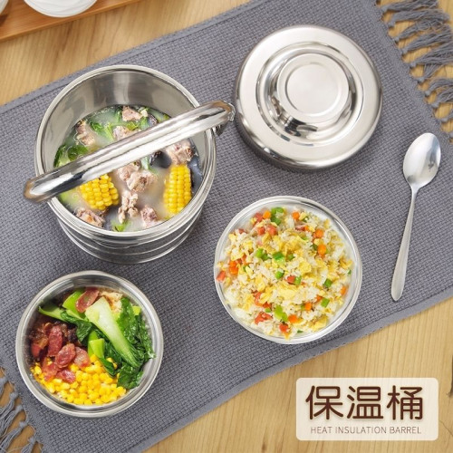 雙層不鏽鋼保溫飯桶3層帶蓋保溫飯桶大容量提鍋學生上班族便噹盒
