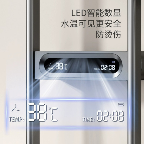 雙層置物架花灑家用防水數顯嬭油白衛浴旋轉頂噴浴室淋浴花灑套裝