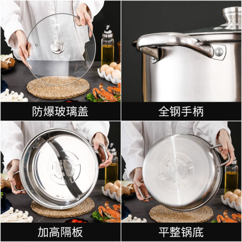 加厚鴛鴦鍋304不鏽鋼電磁爐專用涮鍋具火鍋盆商用鴛鴦火鍋鍋家用