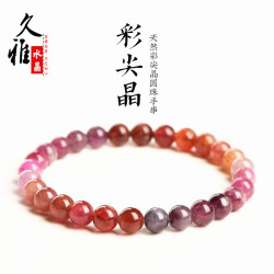 久雅水晶  天然彩色尖晶是圓珠手鏈  彩色尖晶寶石手串 廠家直銷