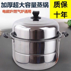 特厚不鏽鋼雙層蒸鍋家用蒸鍋大號湯鍋蒸饃蒸魚鍋電磁爐煤氣灶通用