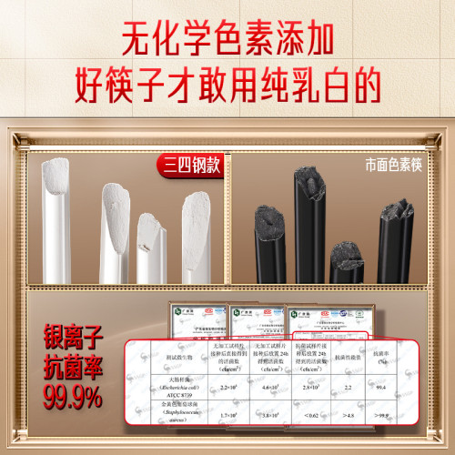 三四鋼 快子中國龍防滑10雙長筷子套裝 公筷酒店家用分餐筷子