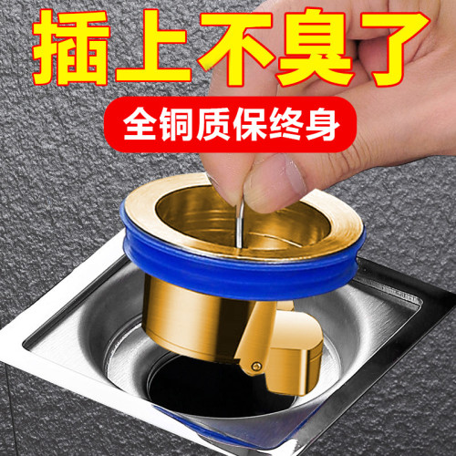 衛生間地漏防臭器小口逕下水道防反味神器蓋厠所防蟲堵下水琯通用