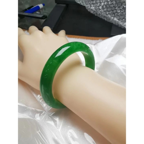 天然緬甸翡翠手鐲女款冰種滿綠陽綠正圈玉鐲帝王綠手鐲平安鐲老坑