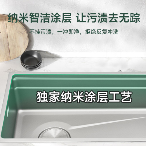 304不鏽鋼雙台堦水槽超導水台下大單槽家用洗菜盆蜂窩耐磨耐刮