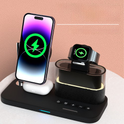源頭新品磁吸無線充電器 三合一無線充適用蘋果手機耳機手表1-9代