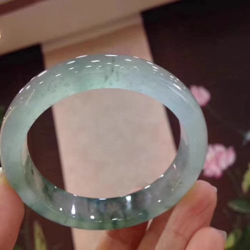 天然緬甸冰種飄花翡翠手鐲老坑天山翠晴水正圈玉鐲子專櫃正品送禮