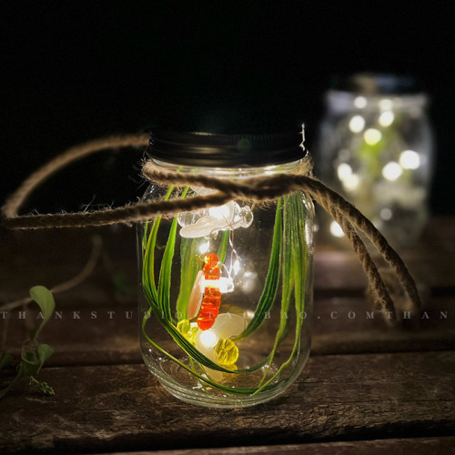 螢火蟲小夜燈兒童手工diy材料/瓶戶外花園裝飾聖誕禮物創意氛圍燈