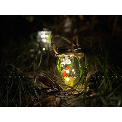 螢火蟲小夜燈兒童手工diy材料/瓶戶外花園裝飾聖誕禮物創意氛圍燈