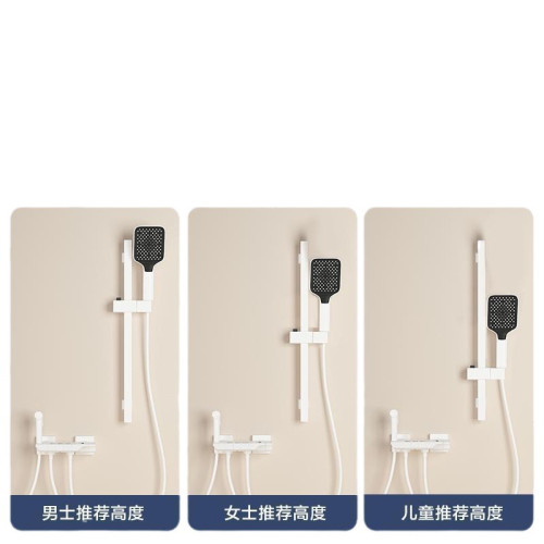 白色簡易淋浴花灑套裝鋼琴按鍵家用衛浴分體式衛生間浴室增壓噴頭